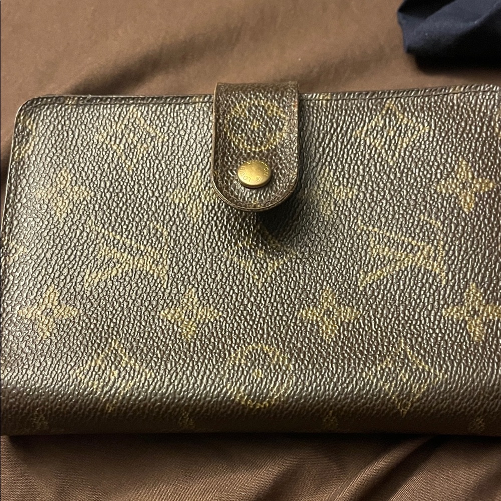 Louis Vuitton Monogram Canvas Wallet with Gold Button